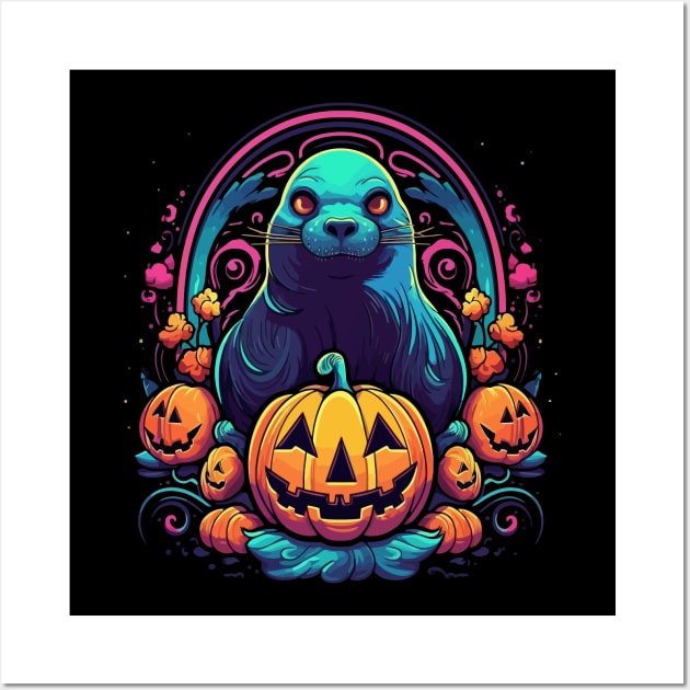 Sea Lion Halloween Wall Art by JH Mart